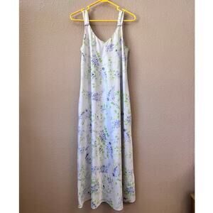 Vintage 80s cabernet floral slip dress medium.
